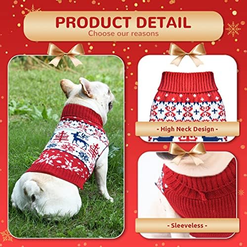 Baejmjk כלב סוודר חג המולד חג המולד חג המולד כלב מחמד בגדים צווארון צווארון לכלבים בינוניים קטנים גדולים כלבים
