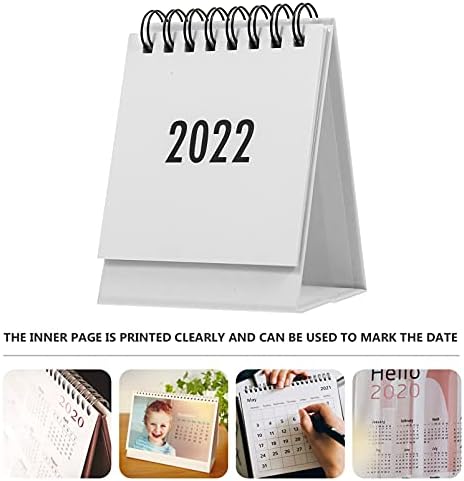 Nuobesty 1PC לוח שולחן קטן לוח השנה 2022 לוח השנה המיני עומד לוח שולחן היפוך שנה השנה השנה חודשית 2022
