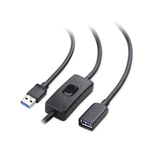 ענייני כבלים USB 3.0 כבל הרחבה עם מתג כבוי 6 ft, תמיכה בנתוני וכוח