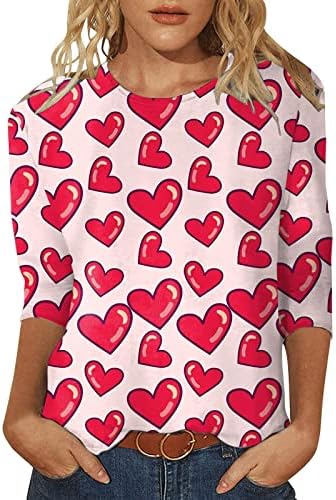 חולצות יום האהבה של ג'ג'ייבדי נשים חולצות חג האהבה שמחה חולצות גרפיות סוודר צווארון צווארון