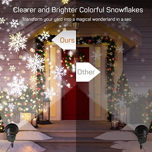 דר הכן אורות מקרן פתית שלג לחג המולד, אורות LED של שלג חיצוני, מקרן חג עם פתית שלג דינמית, אורות דקורטיביים