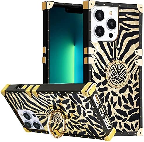 DMAOS iPhone 14 Pro Max Case עם טבעת לנשים, זהב מדהים ריינסטון Bling Bling Kickstand, Premium עבור iPhone14