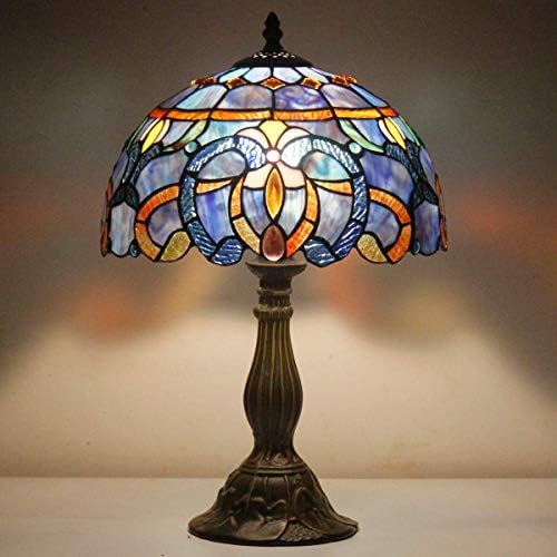 סדרת מנורה טיפאני ויטראז 'סגנון זכוכית אילמשי חדר שינה לסלון דקורטיבי