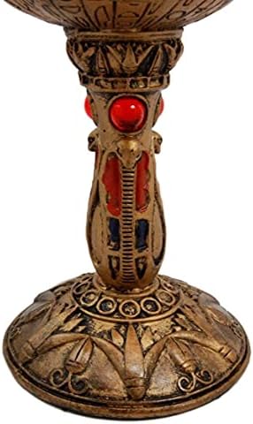 אברוס עתיק מצרי יין גביע זהב הירוגליפי עיצוב עם אלים של מצרים פנים 6 עוז 7 גבוה