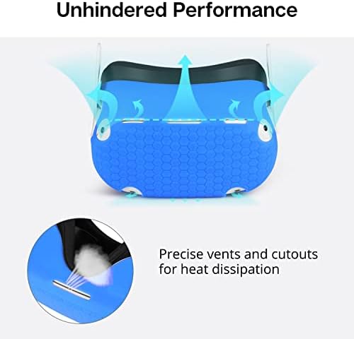 כיסוי TNP VR עבור Oculus Quest 2 כיסוי - כיסוי VR סיליקון כחול עבור Oculus Quest 2 כיסוי מגן - אנטי שריטות