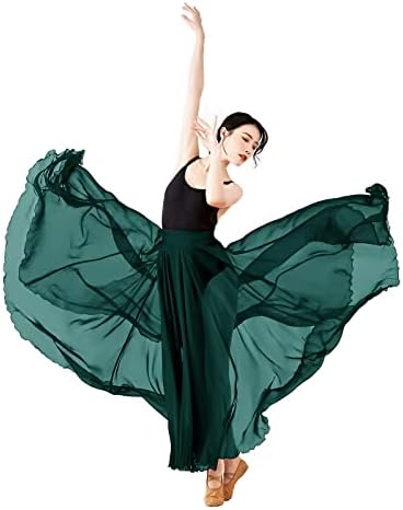 חצאית ריקוד לירית של Paotit לנשים ארוכה חצאית עטיפת נדנדה ארוכה תלבושות בלט מודרניות להופעה