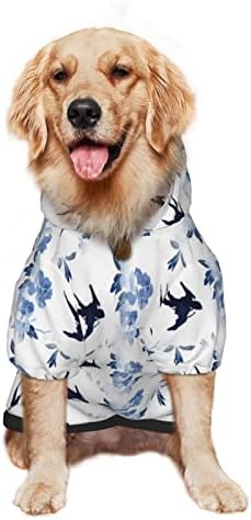 קפוצ'ון גדול של קפוצ'ון סנונית-אוריינטלי-פייניות-סוודר בגדי חיות מחמד-כחול-כחול עם מעיל תלבושת חתול