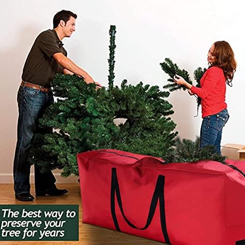 קוקינו חיצוני עץ חג המולד אחסון תיק עם עמיד מחוזק ידיות & מגבר; כפול רוכסן מלאכותי מפורק עצי מדמיע הוכחת