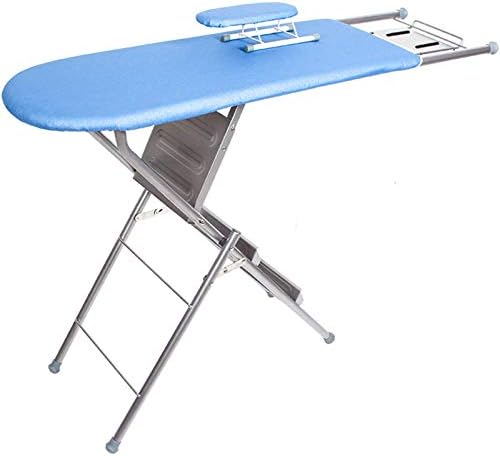 רב תכליתי גיהוץ שולחן, חיזוק מתכת גיהוץ שולחן בית שינה מלון יכול לשמש כמו מתקפל סולם / כחול/125 * 34 * 85