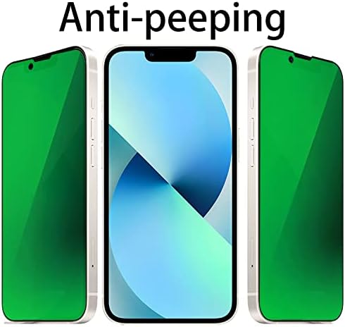2 מארז אנטי-כחול פרטיות מזג זכוכית חליפת לאייפון 14 / אייפון 13 /אייפון 13 פרו מראה אנטי-מרגל מסך מגן אנטי-מציץ