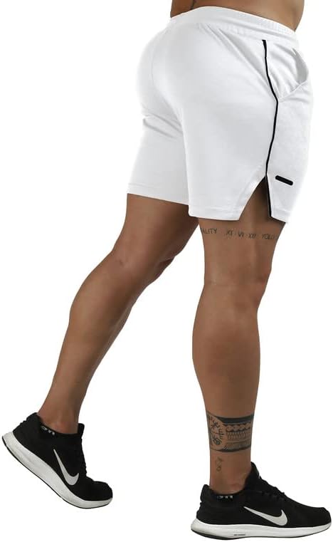 Tezo Mens 5 אימון כושר מכנסיים קצרים אתלטים אימונים מהיר מכנסיים קצרים יבש כיסים קלים רשת פעילה