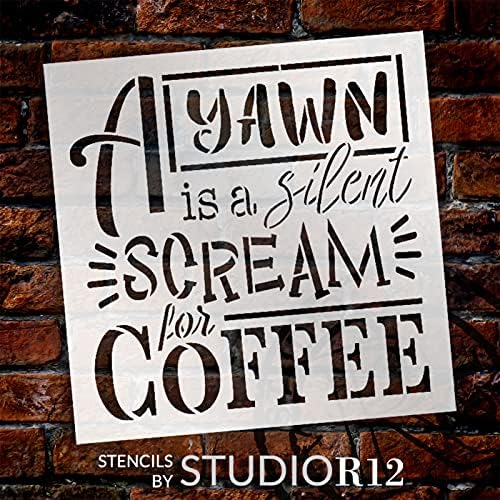 פיהוק-צעקה שקטה עבור קפה סטנסיל על ידי סטודיו12 / קרפט עשה זאת בעצמך מטבח קפה בית תפאורה / צבע