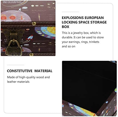 Imikeya Creative Space חיצוני קופסא קופסא עור קיבולת גדולה מערכת סולארית כוכב לכת תכשיטים תכשיטים מארז אחסון