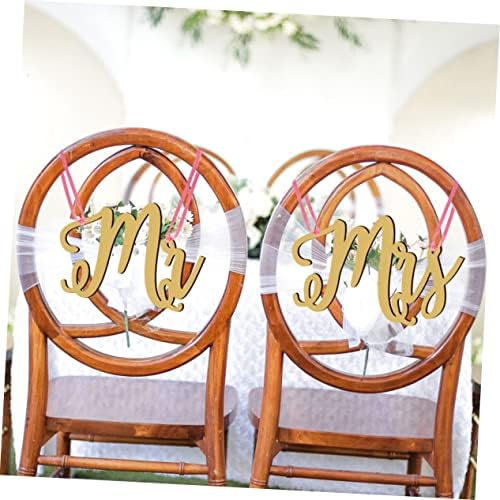 ABAODAM 3 מערכים מר. גברת קולבי עיצוב כפרי לקישוט קישוטים שולחן חתונה מר וגברת אבזרי צילום ושלטים בכיסא גברת