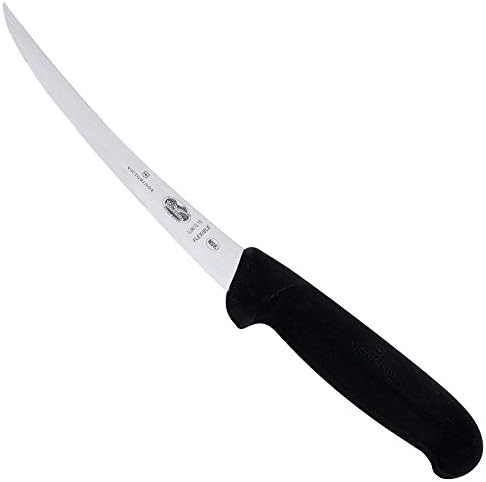 ויקטורינוקס פיברוקס פרו 6-אינץ מעוקל קצבים סכין עם להב גמיש, שחור