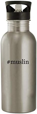 מתנות Knick Knack muslin - 20oz hashtag hashtag חיצוני בקבוק מים, כסף