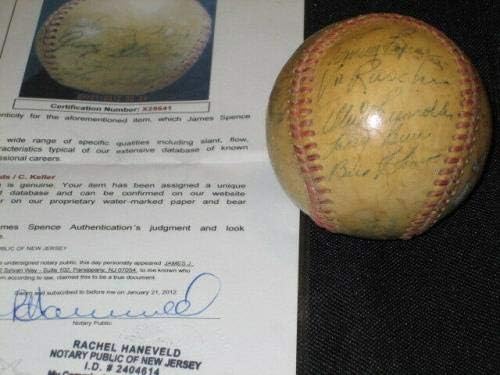 1949-1950 אלופי ינקי חתום על הרידג 'OAL בייסבול JSA LOA DIMAGGIO + - כדורי בייסבול עם חתימה
