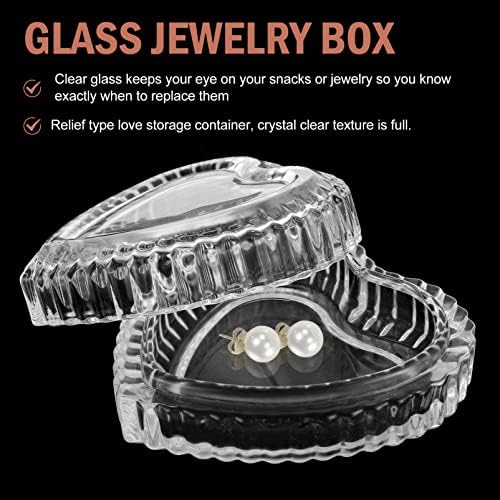 Zerodeko Terrarium Heart תכשיטים קופסת גביש קופסת מתנה קופסת תכשיטים צלול קופסת עגיל קופסת עגיל עם מכסים מארגני