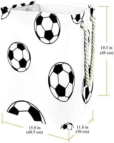 כדורגל כדורגל שחור לבן גדול סלי כביסה מלוכלך בד אחסון תיק צידניות עם ידיות מתקפל אחסון בינס
