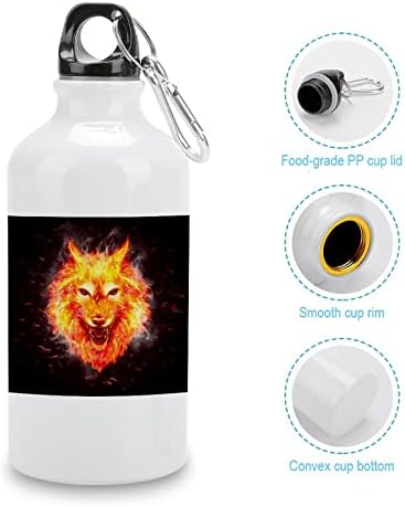 אש זאב בוער באלומיניום בקבוקי מים עם קרבינר שימוש חוזר בספל ספל נסיעות ספורט לקמפינג אופניים 400 מל