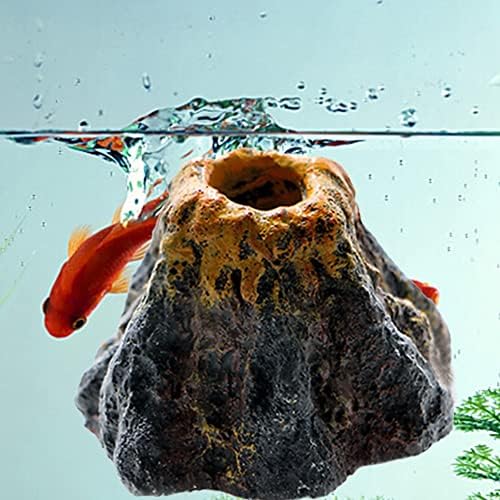 טנקי דגים גינון סימולציה הר געש אקווריום אביזרי מסלעת קישוטי אוורור משאבת בועת אבן חמצון כלים