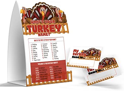 מה משחק השם שלך בטורקיה, משחקי מסיבת חג ההודיה לפעילויות לילדים בכיתה בבית הספר, סימן 1 ו -50