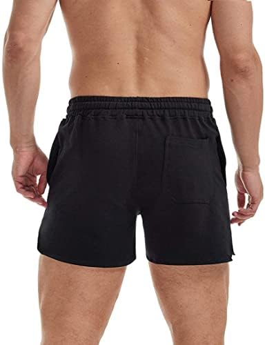השפעה גברים של ספורט מכנסיים פיתוח גוף אימון כותנה כושר מכנסיים קצרים עם כיסים