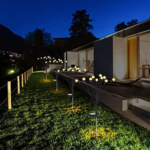 אורות גחליליות של Ladiwanka סולארי חיצוני, 6 חבילות אורות גחליליות מופעלים על ידי סולארי, 10 LED, אורות גן