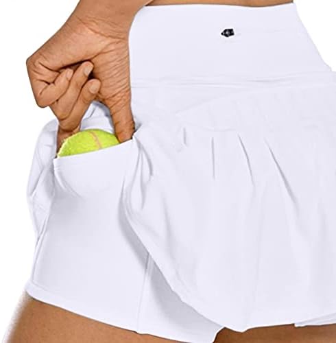 חצאית טניס קפלים לנשים עם כיסים עם חצאיות גולף אתלטיות גבוהות של נשים מותניים לנשים לריצה מזדמנת