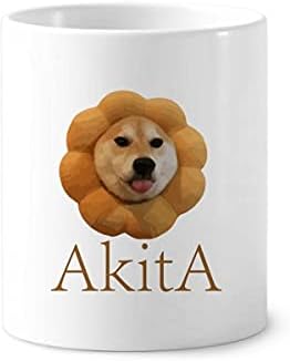 אקיטה כלב כרית צוואר גוף מברשת שיניים מחזיק עט