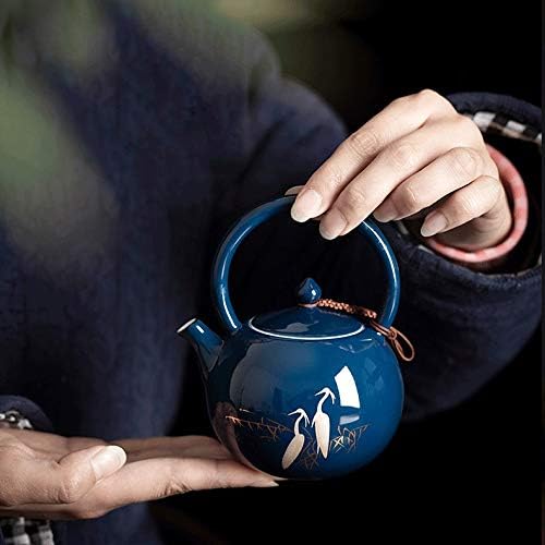 Lkkybooa בסגנון רטרו מזוגג כחול חרסינה קומקום 200 מל קרמיקה קומקום תה מסורתי, סט תה קונג פו ביתי