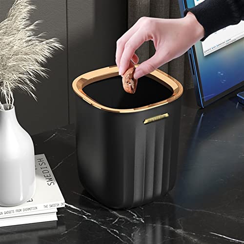 פח אשפה לאומי, זבל שולחני יכול פלסטיק דלי אחסון שולחן קפה משרדי ללא מכסה עם טבעת לחץ סלון סל סל סל סל קטן