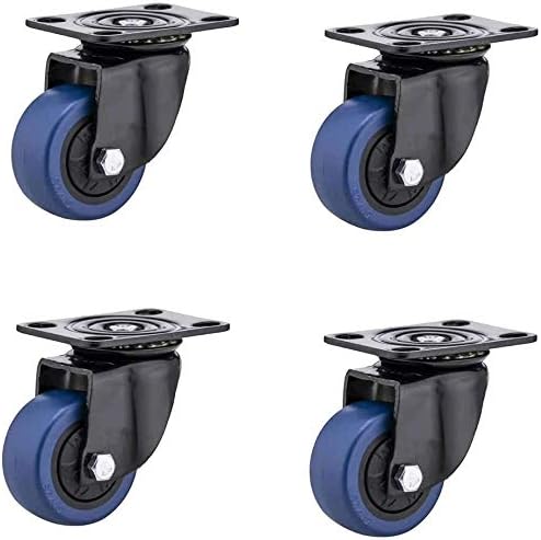 Yiwango 4 x גלגלים ריהוט גומי φ50 ממ גלגל מסתובב, גלגלים עם בלמים, מיסבים כפולים, ללא רעש, לערכת