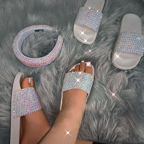 נשים בלינג סנדלי קשת אופנתית תומכות בנעלי פלסטיק נעליים נעלי בית לגלשות יהלום צבעוניות