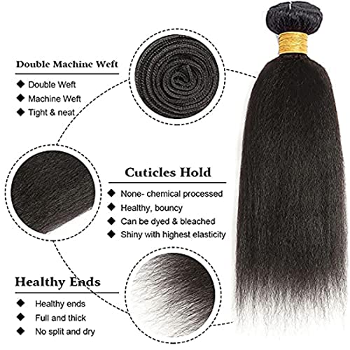 יקי שיער חבילות שחור חבילות ברזילאי שיער טבעי מארג טבעי יקי 3 צרור 100 גרם / צרור לא מעובד שיער