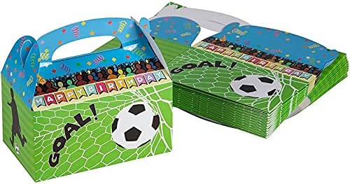 קופסאות פינוק של פנדה כחולה-קופסאות טובות למסיבת נייר 24 חבילות, קופסאות טובות לעיצוב כדורגל לימי הולדת ואירועים,
