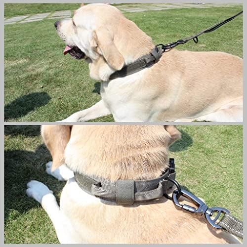 מתכוונן טקטי כלב צווארון צבאי ניילון כבד החובה מתכת אבזם עם בקרת ידית עבור כלב אימון