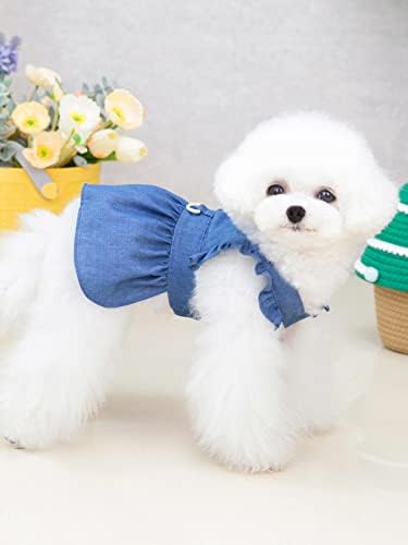 Gorglitter Dog שמלת מכתב הדפסת גור חצאית כלב חמוד שמלת כלב כלב בגדי קיץ לבוש כלב כחול קטן