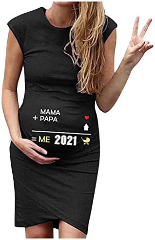 שמלות יולדות נשים ללא שרוולים חמוד O צוואר הדפס דיגיטלי מיכל הריון שמלת גוף גוף 2021 חולצה שמלות מיני קצרות
