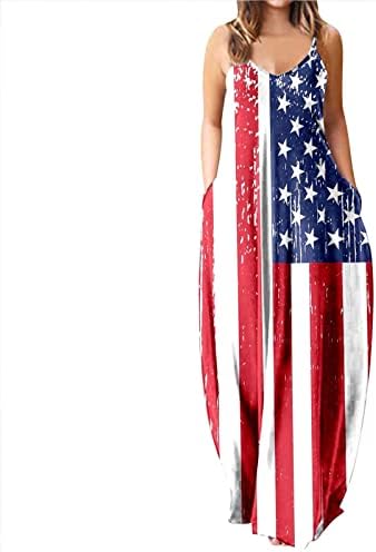 שמלות מקסי ללא שרוולים מזדמנים של UBST לנשים בגודל, רצועת ספגטי קיץ גרפית שמלה ארוכה רופפת עם כיס