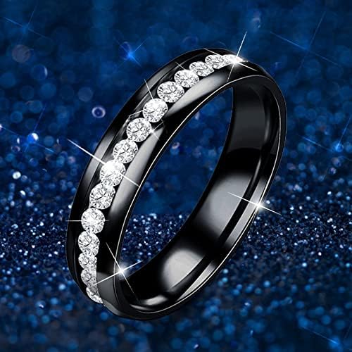 2023 חדש טיטניום פלדת חרדה טבעת לנשים גודל 6 13 רוחב 8 ממ מעודן טבעת שחור חול הארור סיים יהלומי טבעות טבעת דבר