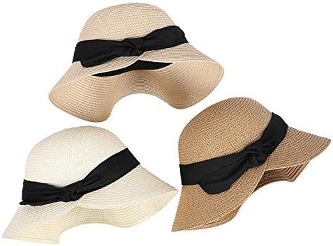 כובעי קש קיץ של חוף קיץ לנשים לנשים רחבות שוליים דלי נסיעות אריזות כובעי UPF 50+