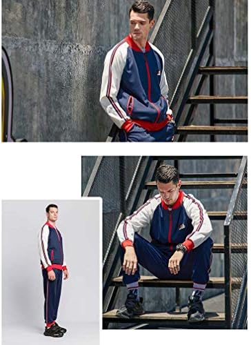 אימוניות גברים ליטקינג 2 חלקים תלבושת מקרית שרוול ארוך חליפת זיעה סט חליפות ריצה ספורט רוכסן מלא