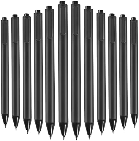 עטים של Zre gel נקודה עדינה 12 יח ', עטים דיו 0.5 ממ, עטים שחורים נשלפים עטים ליציאה לקיחת פתק, מתכנן,