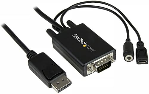 Startech.com 6 ft 2M DisplayPort לכבל מתאם VGA עם Audio - DP לממיר VGA - 1920x1200