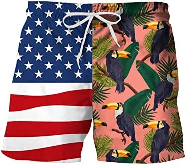 BMISEGM מכנסיים קצרים שחייה גברים גברים אביב אביב קיץ מכנסיים קצרים מכנסיים דגל טלאים מודפסים מכנסי חוף ספורט