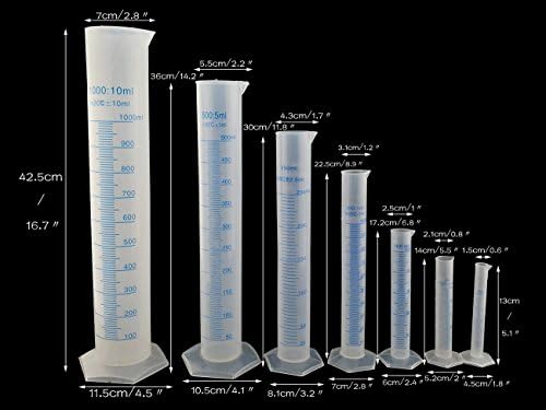 פלסטיק קו כחול שקוף נוזל בוגר מדידת צילינדר מעבדה צינור 10 מל /25 מל /50 מל /100 מל /250 מל /500 מל /1000