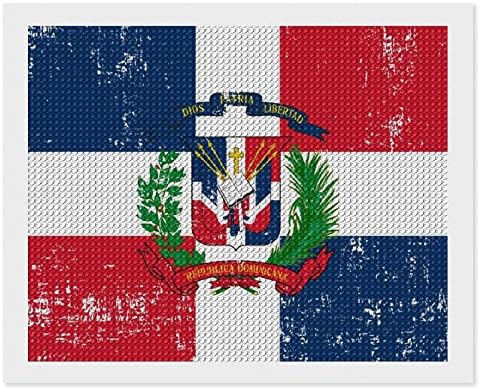 רטרו הרפובליקה הדומיניקנית דגל יהלומי ציור ערכות 5 ד תרגיל מלא ריינסטון אמנויות קיר תפאורה למבוגרים 16 איקס