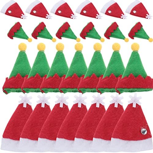 בובת אביזרי שאינו ארוג בד מיני סנטה קלאוס כובע חג המולד כלי כסף מחזיקי חג יין בקבוק כיסוי סוכריות