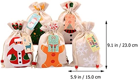 5 יחידות חג המולד נושא שרוך שקיות קריקטורה סוכריות שקיות אפל אחסון שקיות חג המולד דקור